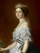 Eugénie de Montijo de Guzman (1826-1920), impératrice des Français - portrait officiel en 1855 (détail) (Franz Xaver Winterhalter) - Muzeo.com