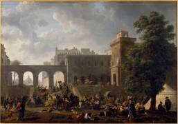 Extérieur d'un hôpital militaire provisoire pendant la campagne d'Italie en 1797 (Nicolas Antoine Taunay) - Muzeo.com