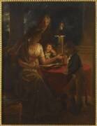 Famille de l'orfèvre Henri Auguste (1759-1816) réunie autour d'un table en 1798 (François Gérard) - Muzeo.com