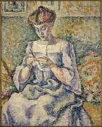 Femme faisant du crochet (Lucie Cousturier) - Muzeo.com