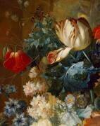 Fleurs dans un vase et nid d'oiseau (Jan van Os) - Muzeo.com