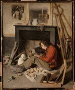 Intérieur d'atelier (Octave Tassaert) - Muzeo.com