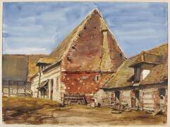 Intérieur de cour à Varangeville (Eugène Isabey) - Muzeo.com