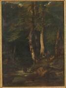 Intérieur de forêt avec braconnier (Paul Huet) - Muzeo.com