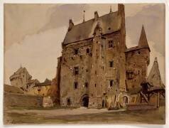 Intérieur de la cour du château de Vitré (Eugène Isabey) - Muzeo.com