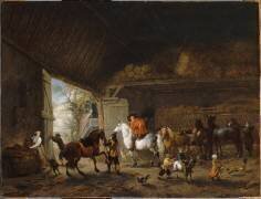 Intérieur d'écurie (Philips Wouwerman) - Muzeo.com