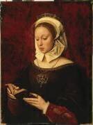 Jeune femme lisant un livre d'heures (Ambrosius Benson) - Muzeo.com