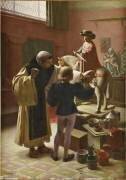 La leçon d'enluminure (Auguste Félix Bauer) - Muzeo.com