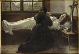 La mère de l'artiste priant devant le corps de sa fille Madeleine (Jean-Jacques Henner) - Muzeo.com