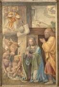 La Nativité de Jésus et l'annonce aux bergers (Bernardino Luini) - Muzeo.com