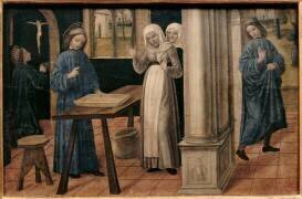 La Prière de saint Benoît ; Le Miracle du tamis ; Le Départ pour Subiaco (Ambrogio Bergognone) - Muzeo.com