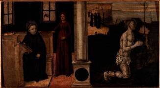 La Tentation et la Pénitence de saint Benoît (Ambrogio Bergognone) - Muzeo.com