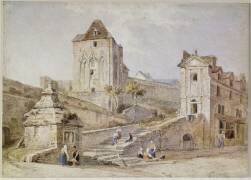 La tour du vieux Saint Rémy et la fontaine de la Barre à Dieppe (William Callow) - Muzeo.com
