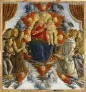 La Vierge et l'Enfant en gloire entourés d'anges, de sainte Marie-Madeleine et de saint Bernard (Francesco Botticini) - Muzeo.com