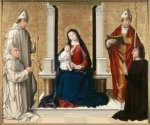 La Vierge et l'Enfant entre deux saints et deux donateurs (anonyme) - Muzeo.com