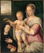 La Vierge et l'Enfant Jésus couronnant une religieuse (Barbara Longhi) - Muzeo.com