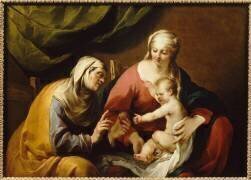 La Vierge et l'Enfant Jésus à qui Sainte Anne offre une pomme (Jacques Blanchard) - Muzeo.com