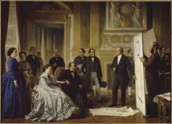 L'achèvement du Louvre. L'empereur approuvant les plans présentés par M. Visconti. (Salon de 1866) (Ange Tissier) - Muzeo.com