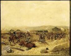 Le 12ème bataillon de chasseurs à pied arrivant à Peltre, le 27 septembre 1870 (Wilfrid-Constant Beauquesne) - Muzeo.com