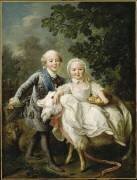 Le comte d'Artois enfant (futur roi Charles X) (1757-1836) et sa soeur Marie-Clotilde-Xavière (François-Hubert Drouais) - Muzeo.com