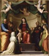 Le Mariage mystique de sainte Catherine de Sienne (Fra Bartolomeo) - Muzeo.com