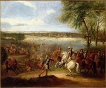 Le Passage du Rhin par Louis XIV devant Tolhuis le 12 juin 1672 (Adam Frans van der Meulen) - Muzeo.com