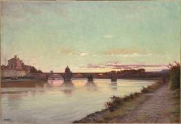 Le Pont Saint-Bénezet à Avignon, soleil couchant (Paul Jean Marie Saïn) - Muzeo.com