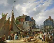 Le port d'Honfleur (Auguste-Xavier Leprince) - Muzeo.com