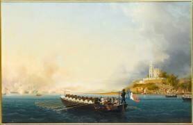 Le Prince et la princesse de Joinville quittent Rio de Janeiro aprés leur mariage le 1er mai 1843 (Ambroise-Louis Garneray) - Muzeo.com