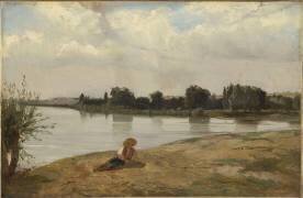 le repos au bord du fleuve (Eugène Lepoittevin) - Muzeo.com