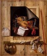 Les Attributs du peintre (Cornelis Norbertus Gysbrechts) - Muzeo.com
