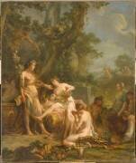 Les vendanges ou le triomphe de Bacchus au milieu des bacchantes et des vendangeurs (Jean-Baptiste-Marie Pierre) - Muzeo.com
