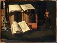 Livres, chandelle et statuette de bronze (Sébastien Stoskopff) - Muzeo.com