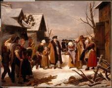 Louis XVI distribuant des aumônes aux pauvres de Versailles pendant l'hiver de 1788 (Louis Hersent) - Muzeo.com