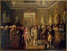 Napoléon Ier recevant au Louvre les députés de l'armée après son couronnement, le 8 décembre 1804 (Gioacchino Serangeli) - Muzeo.com