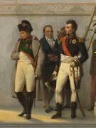 Napoléon Ier visitant l'escalier du Louvre sous la conduite des architectes Percier et Fontaine (Auguste Couder) - Muzeo.com