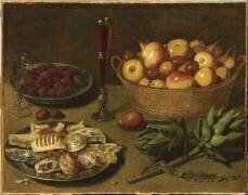 Nature morte aux fruits et aux artichauts (anonyme) - Muzeo.com
