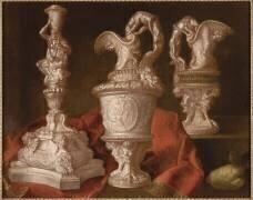 Nature morte aux pieces de l'orfèvrerie de Louis XIV (Meiffren Conte) - Muzeo.com