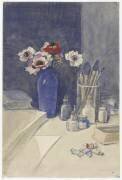 Nature morte avec quelques livres et des tubes de couleurs (Théophile Alexandre Steinlen) - Muzeo.com
