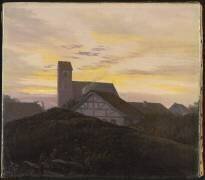Paysage au crépuscule avec une église (Carl Gustav Carus) - Muzeo.com
