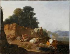 Paysage avec bestiaux (Johann Melchior Roos) - Muzeo.com