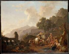 Paysage avec Herminie et les bergers (Olivier Le May) - Muzeo.com