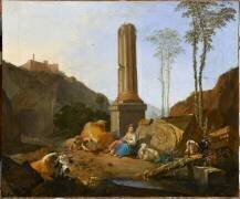 Paysage avec une colonne (Johann Melchior Roos) - Muzeo.com