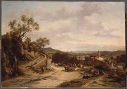 Paysage méditerranéen (Vue de Nice, prise de la route de Gênes) (Etienne-Adolphe Viollet-Le-Duc) - Muzeo.com
