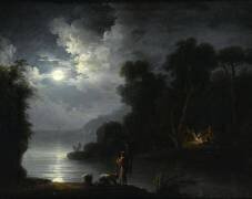 Paysage nocturne avec pêcheurs (anonyme) - Muzeo.com