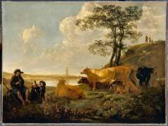 Paysage près de Rhenen : vaches au pâturage (Albert Cuyp) - Muzeo.com