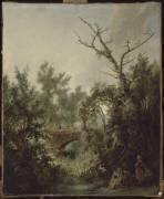 Paysanne lavant près d'un pont (Jean-Baptiste Huet) - Muzeo.com