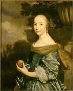 Portrait de femme tenant un fruit (Abraham van den Tempel) - Muzeo.com