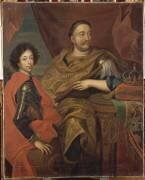 Portrait de Jean III Sobieski, roi de Pologne et d'un de ses fils, Jacques-Louis (1629-1696) (Alexandre Jan Tricius) - Muzeo.com