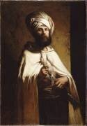 Portrait du peintre et graveur belge Charles Cousin en costume arabe (Louis Gallait) - Muzeo.com